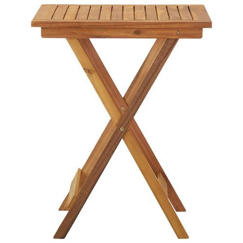 Mobilier à dîner de jardin pliable 3 pcs Bois d'acacia solide 7 - Photo n°3; ?>