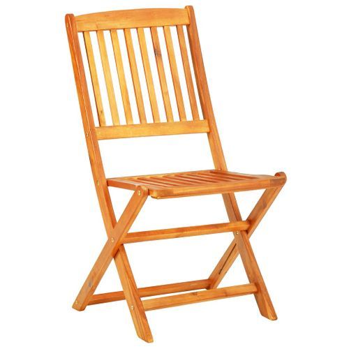 Mobilier à dîner de jardin pliable 5 pcs Bois d'acacia solide - Photo n°3; ?>