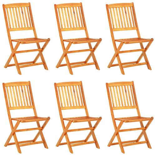 Mobilier à dîner de jardin pliable 7 pcs Bois d'acacia solide 4 - Photo n°2; ?>