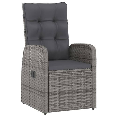 Mobilier à dîner jardin 11pcs avec coussins Résine tressée Gris 2 - Photo n°3; ?>