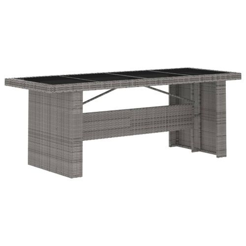 Mobilier à dîner jardin 11pcs avec coussins Résine tressée Gris - Photo n°3; ?>