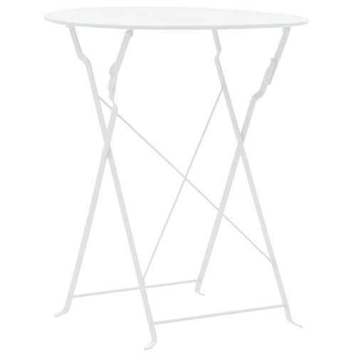 Mobilier de bistro 3 pcs Acier Blanc - Photo n°2; ?>