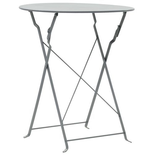 Mobilier de bistro 3 pcs Acier Gris - Photo n°3; ?>