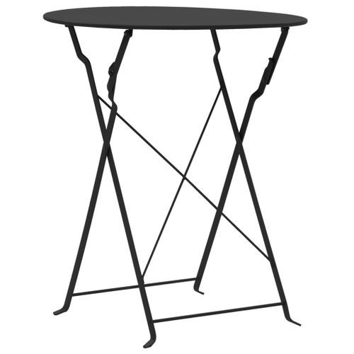 Mobilier de bistro 3 pcs Acier Noir - Photo n°2; ?>