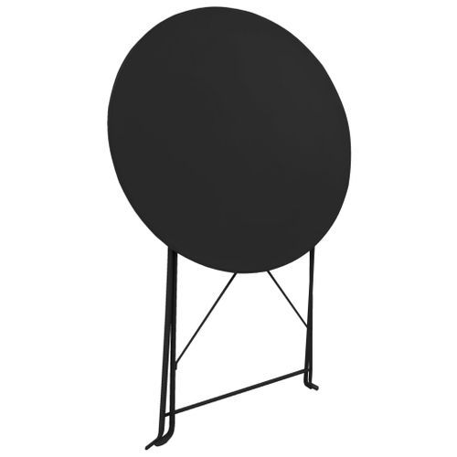 Mobilier de bistro 3 pcs Acier Noir - Photo n°3; ?>