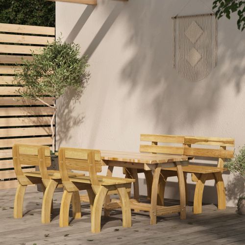 Mobilier de salle à manger de jardin 4 pcs Bois de pin imprégné - Photo n°2; ?>