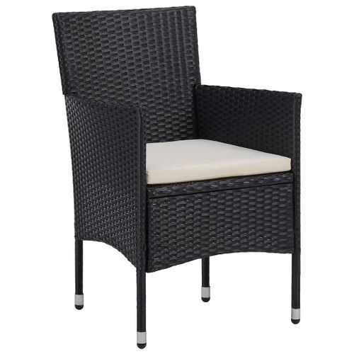 Mobilier de salle à manger de jardin 5 pcs Résine tressée Noir - Photo n°3; ?>