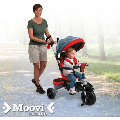 MONDO Tricycle évolutif convertible et pliable avec siege rotatif - On & Go Moovi Explore - Rouge - 12 mois et plus - Photo n°3; ?>