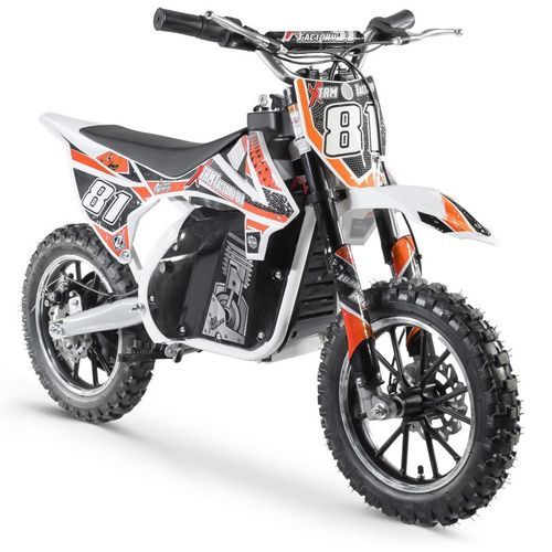 Moto cross électrique 500W MX blanc et orange - Photo n°2; ?>
