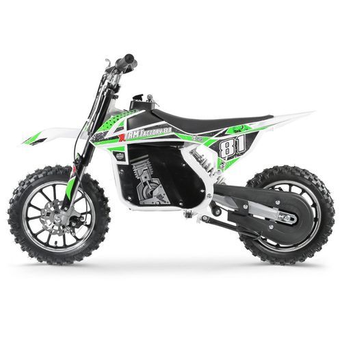 Moto cross électrique 500W MX noir et vert - Photo n°2; ?>
