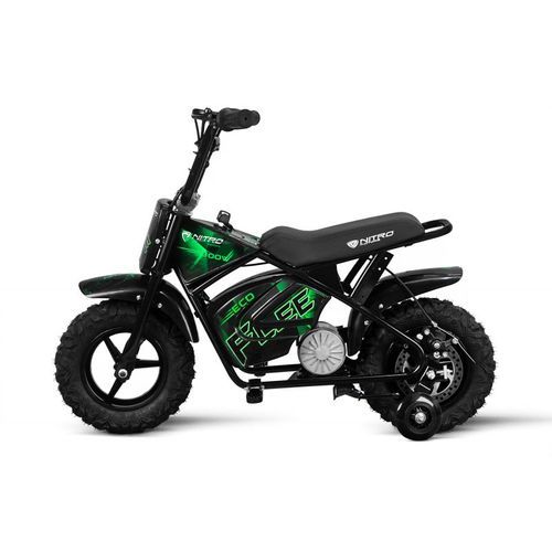 Moto cross électrique avec roues stabilisatrices Flee 300W vert - Photo n°2; ?>