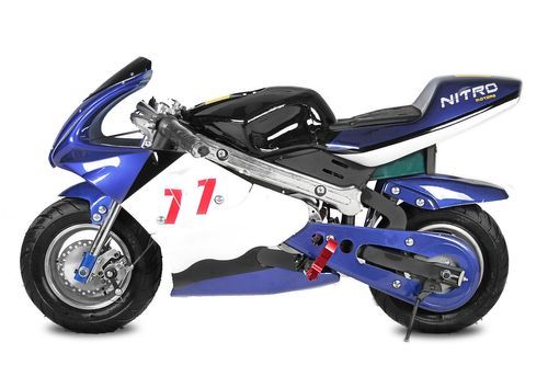Moto de course électrique GP 800W Racing bleu - Photo n°2; ?>