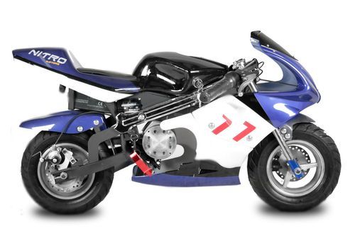 Moto de course électrique GP 800W Racing bleu - Photo n°3; ?>