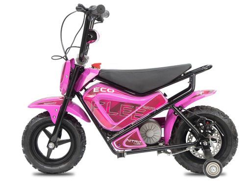 Moto électrique avec roues stabilisatrices Flee 300W 24V rose - Photo n°2; ?>
