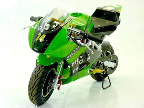Moto pocket piste Racing 50cc vert - Photo n°2; ?>