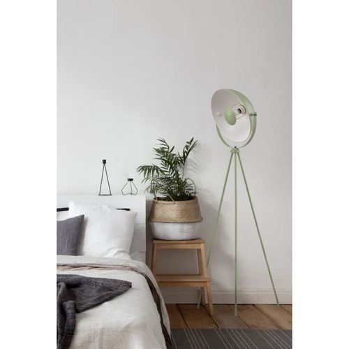 MOVIE Lampadaire trépied - H 148 cm - Tete : Ø 35 cm - Vert amande et blanc - Photo n°2; ?>