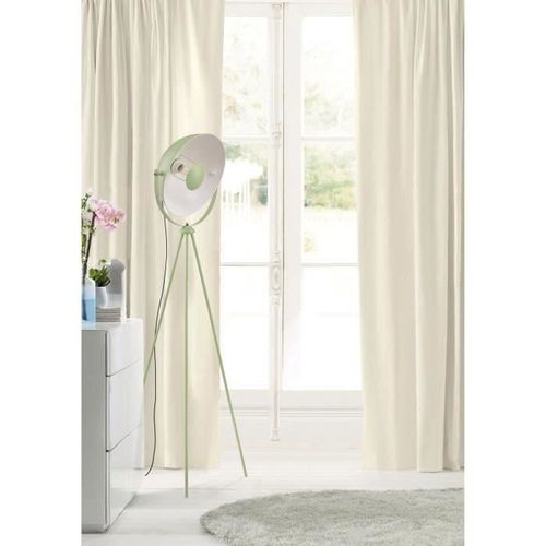 MOVIE Lampadaire trépied - H 148 cm - Tete : Ø 35 cm - Vert amande et blanc - Photo n°3; ?>