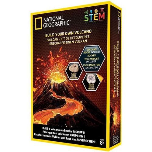 NATIONAL GEOGRAPHIC - Kit découverte - Volcan a fabriquer et faire entrer en éruption - 2 roches volcaniques incluses - Photo n°2; ?>