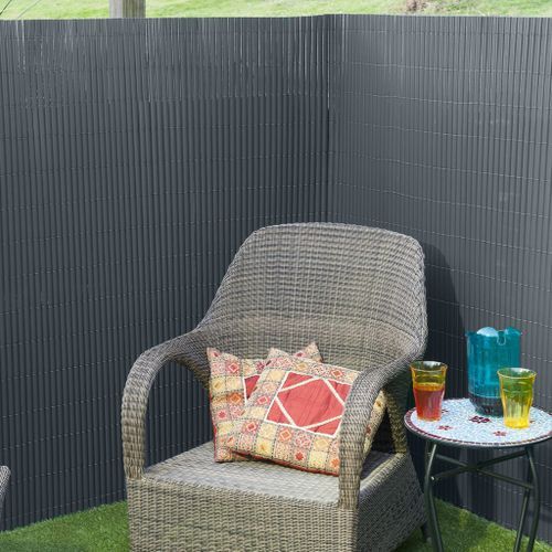 Nature Écran de jardin à double face PVC 1,5x3 m Anthracite - Photo n°2; ?>