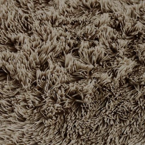 NEO YOGA Tapis de salon ou chambre - Microfibre extra doux - Ø 120 cm - Taupe - Photo n°3; ?>