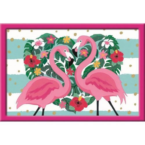 Numéro d'art - grand format - Flamingos amoureux - Ravensburger - Kit complet de Peinture au numéro - Des 9 ans - Photo n°2; ?>