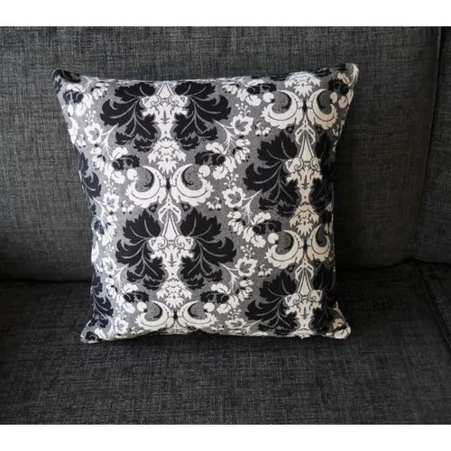 O'CBO Coussin déhoussable Mumbai Jacquard - 42 x 42 cm - Noir et gris - Photo n°2; ?>