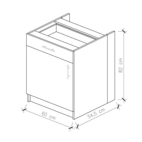 OBI Caisson bas de cuisine avec 1 porte, 1 tiroir L 60 cm - Blanc et rouge laqué brillant - Photo n°3; ?>