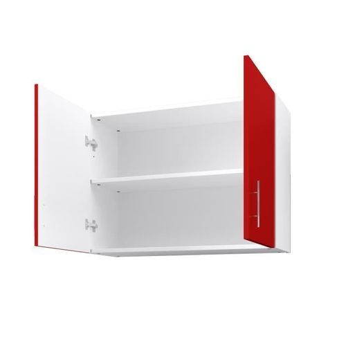 Caisson haut de cuisine avec 2 portes L 80 cm - Rouge laqué brillant Koby - Photo n°2; ?>