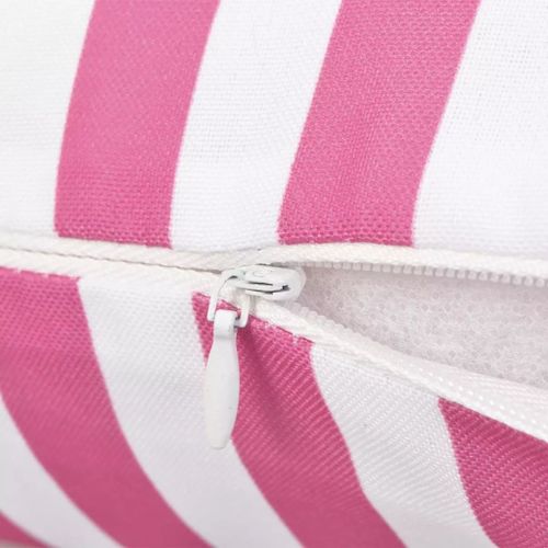 Oreiller d'extérieur 2pcs Impression rayure 45x45 cm Rose - Photo n°2; ?>