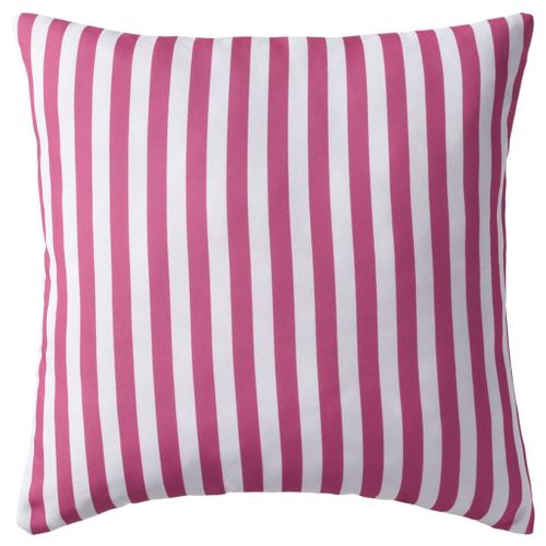 Oreiller d'extérieur 2pcs Impression rayure 45x45 cm Rose - Photo n°3; ?>