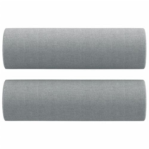 Oreillers décoratifs 2 pcs Gris clair Ø15x50 cm Tissu - Photo n°2; ?>