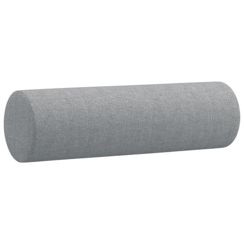 Oreillers décoratifs 2 pcs Gris clair Ø15x50 cm Tissu - Photo n°3; ?>