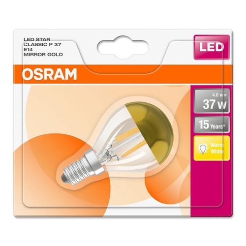 OSRAM Ampoule déco LED sphérique E24 - 4 W - Calotte dorée - Blanc chaud - Photo n°3; ?>