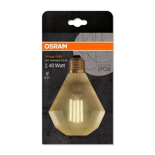 OSRAM Ampoule LED E27 diamond Vintage Edition 1906 - 4,5 W - Ambré - Photo n°3; ?>