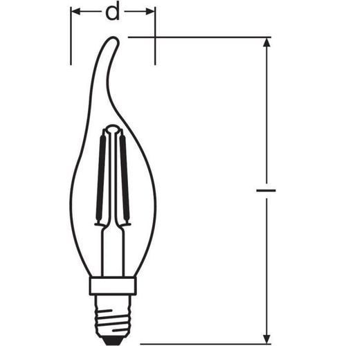 OSRAM Ampoule LED Flamme coup de vent clair fil variable - 4,4W équivalent 40W E14 - Blanc chaud - Photo n°2; ?>