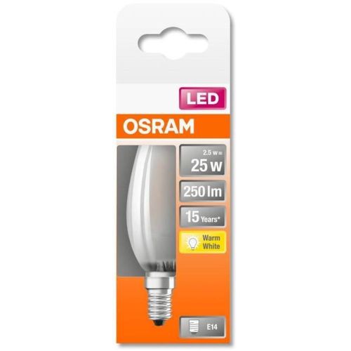 OSRAM Ampoule LED Flamme verre dépoli - 2,5 W = 25 W - E14 - Blanc chaud - Photo n°2; ?>