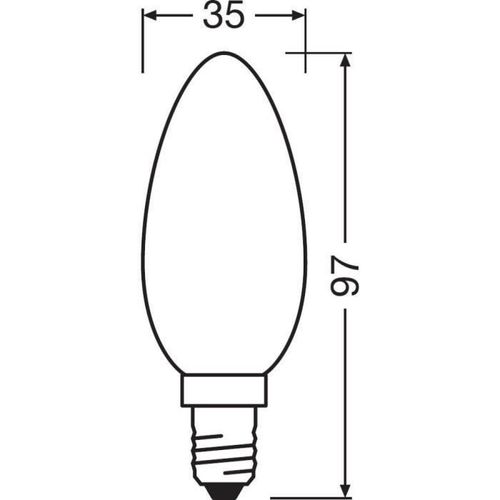 OSRAM Ampoule LED Flamme verre dépoli - 6,5 W = 60 W - E14 - Blanc chaud - Photo n°3; ?>