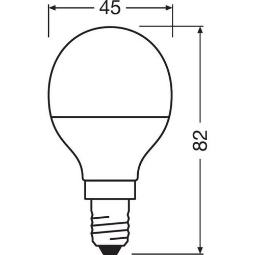 OSRAM Ampoule LED Sphérique dépolie avec radiateur - 4W équivalent 40W E14 - Blanc chaud - Photo n°2; ?>