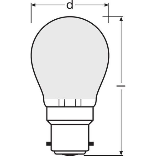 OSRAM Ampoule LED Sphérique verre dépoli - 4W équivalent 40W B22 - Blanc chaud - Photo n°2; ?>
