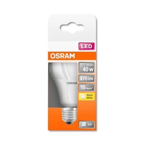 OSRAM Ampoule LED Standard dépolie avec radiateur 5,5W=40 E27 chaud - Photo n°3; ?>