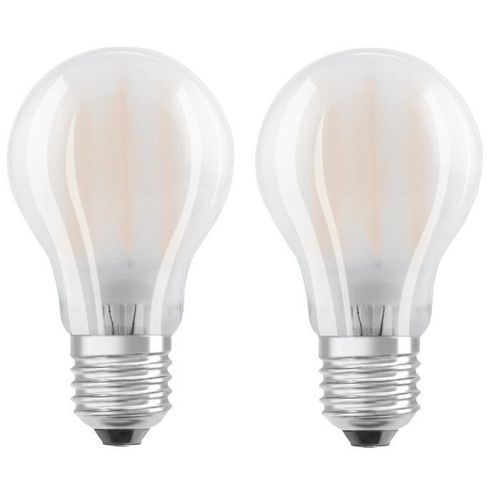 OSRAM Lot de 2 Ampoules LED E27 standard dépolie 8 W équivalent a 75 W blanc froid - Photo n°2; ?>