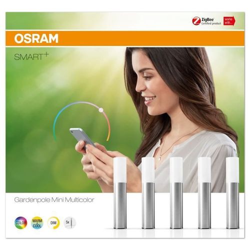 OSRAM Smart+ (x5) Mini Piquet de Jardin LED (Kit de démarrage) Connecté - Couleurs 4,2W - Pilotable via une passerelle Zigbee - Photo n°2; ?>