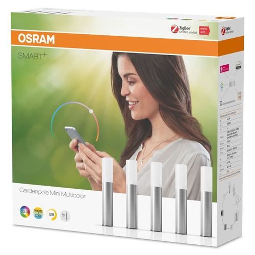 OSRAM Smart+ (x5) Mini Piquet de Jardin LED (Kit de démarrage) Connecté - Couleurs 4,2W - Pilotable via une passerelle Zigbee - Photo n°3; ?>