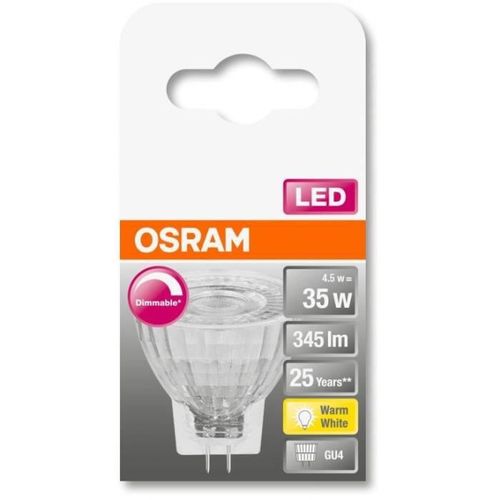 OSRAM Spot MR11 LED 36° verre variable 4,5W=35 GU4 chaud - Photo n°2; ?>