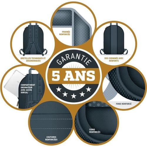 OXBOW Sac a dos borne 100737574 - Gris - Photo n°3; ?>