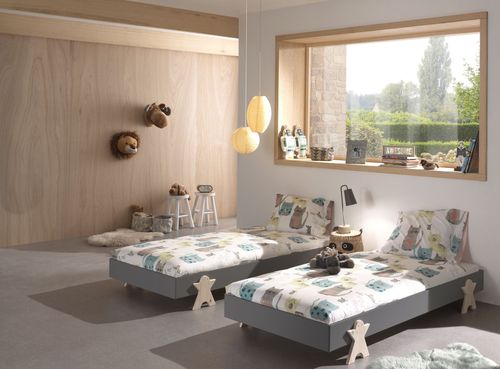 Pack De 2 Lits Empilables Pin Massif Gris Et Bois Clair Fernando 90x200 Cm 7 Pack de 2 lits empilables pin massif gris et bois clair Fernando 90x200 cm - Photo n°3; ?>