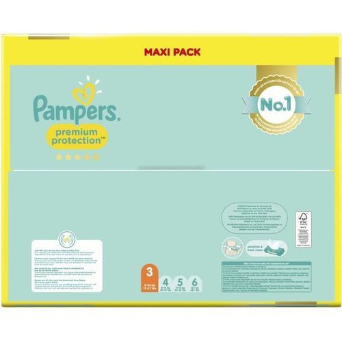 PAMPERS 102 Couches Premium Protection Taille 3 - Photo n°2; ?>