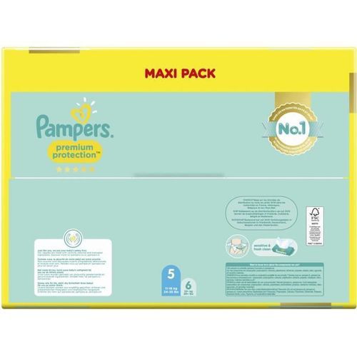 PAMPERS 70 Couches Premium Protection Taille 5 - Photo n°2; ?>