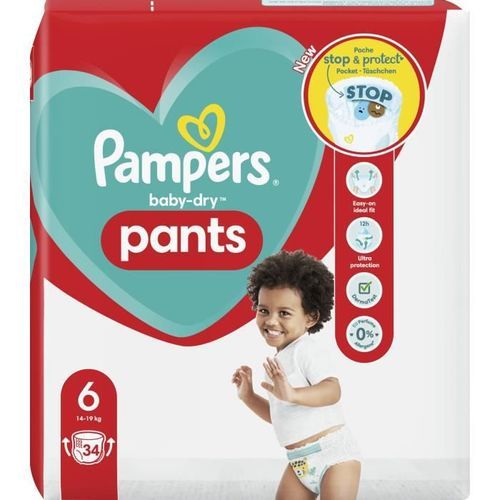 PAMPERS Baby-Dry Pants Taille 6 - 34 Couches-culottes - Photo n°2; ?>
