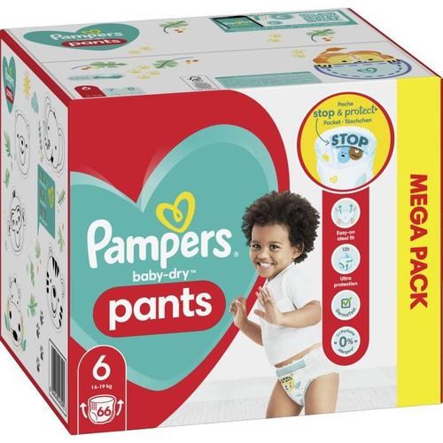 PAMPERS Baby-Dry Pants Taille 6 - 66 Couches-Culottes - Photo n°3; ?>